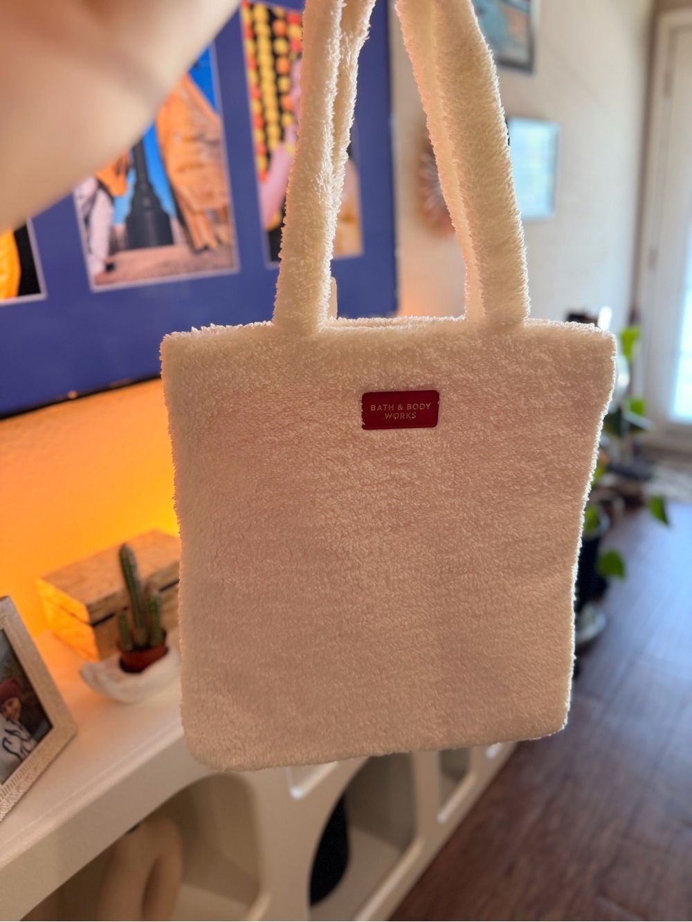 Bath & Body Works Cream Sherpa Tote